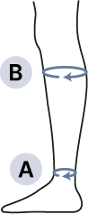 Knee-high compression socks measurement guide